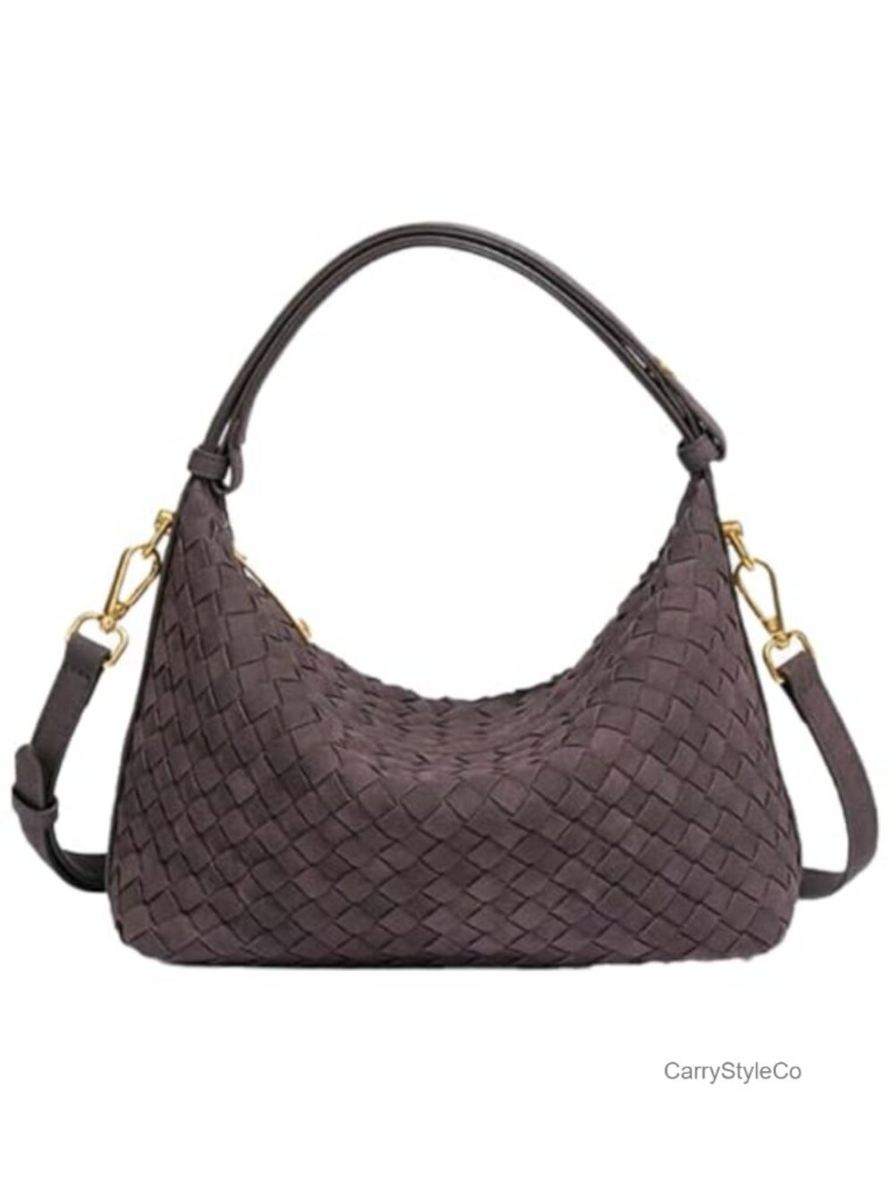 Woven PU Leather Hobo Shoulder Bag Retro Crossbody Tote Clutch